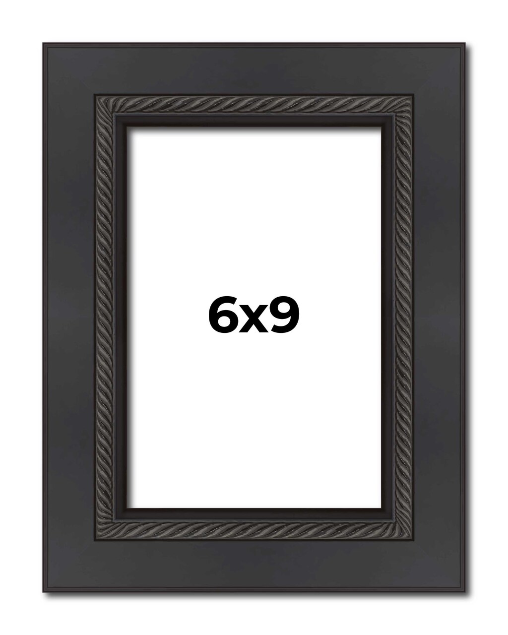 Photo Size Traditional Black Picture Frame - UV Acrylic, Foam Board Backing, Hanging Hardware
